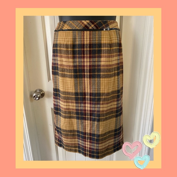 worthington plaid honeybee yellow skirt ! - Picture 5 of 7